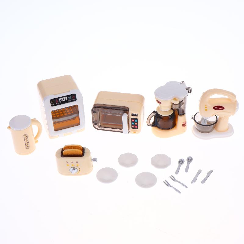 1 Set 1 12 Miniature Coffee Maker with Egg Beater Dollhouse Kitchen Appliance Toy for Kids Birthday Gift Pretend House Play