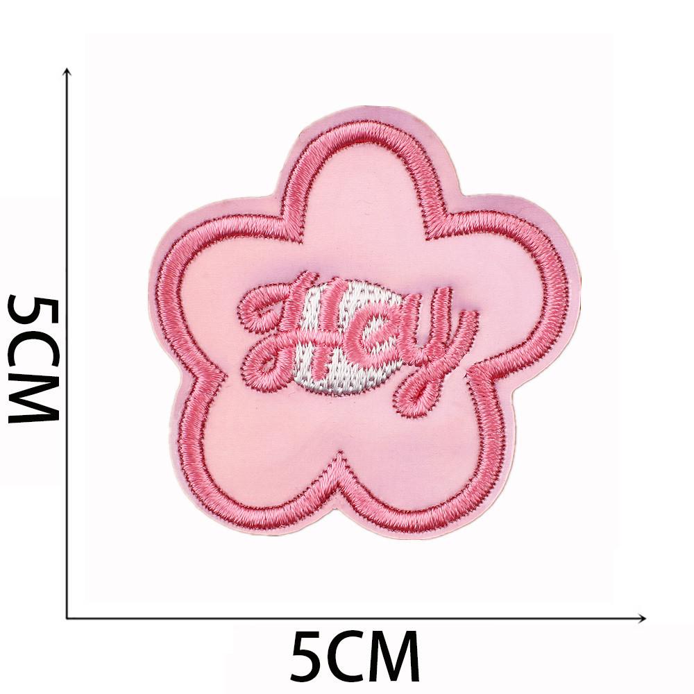 Pink Cheetah Embroidery Cloth Sticker Bag Decoration Rainbow Smiley Face Patch Sticker Butterfly Embroidery Label Mushroom Chapter Ironing