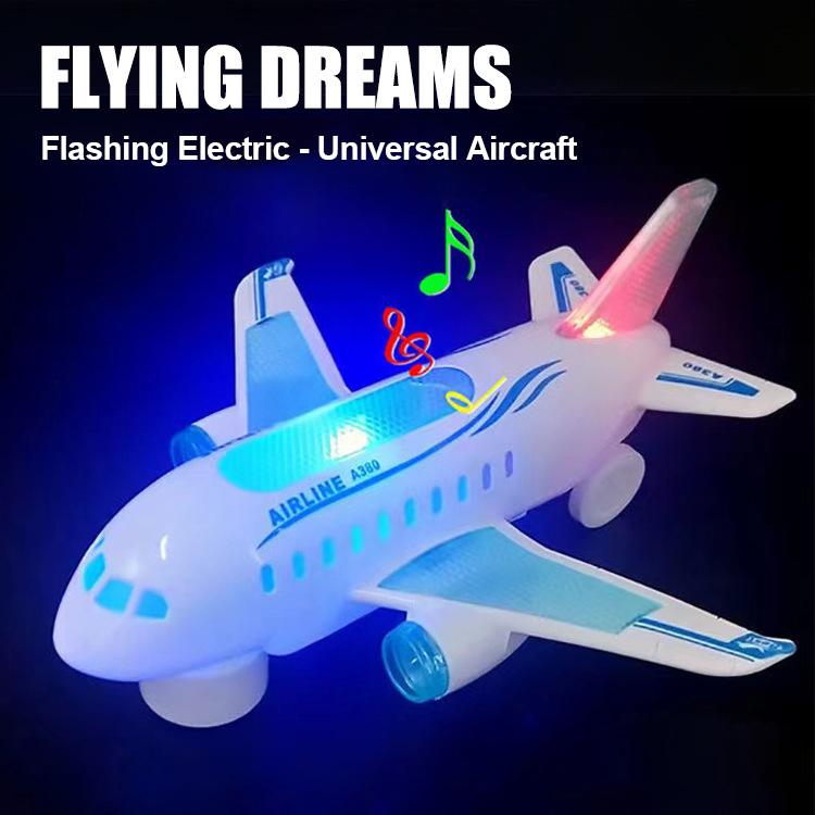 Children s Electric Omni Directional Shock-Resistant Simulated Airplane Toy with Lights and Music Educational