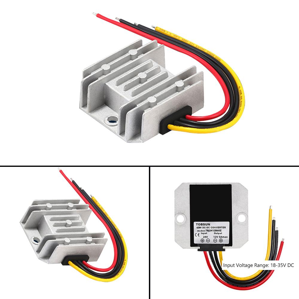 Areyourshop WaterProof 24V to 12V 5A 60W Step Down DC/DC Power Converter Regulator