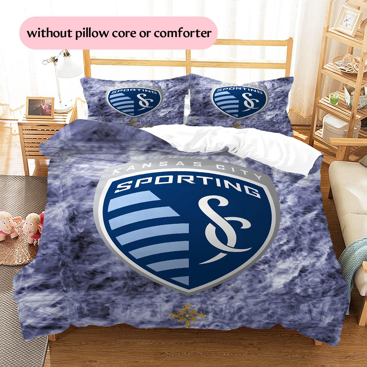 

Kansas City Football Pattern Bedding Quilt Set Home Decoration Gift (1 * duvet cover + 2 * pillowcase without core) 135x200cm