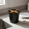 Divided Utensil Bucket MultiCompartment Countertop Organizer for Dining Table Black