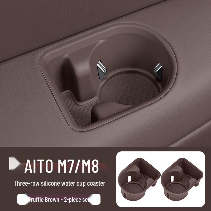 AITO M7/M8M9 3rd Row Cup Holder Silicone Pad - Anti-scratch Interior Accessory for 26 Models