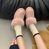 Fur integrated fluff slippers women's outer wear 2025 new bag head thick-soled snow boots heightened half-tow wool slippers