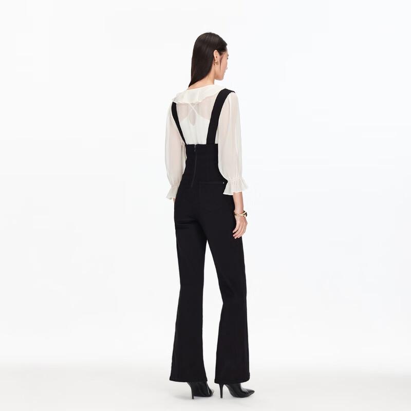 VEROMODA Women's High-Waist Flare Denim Jumpsuit