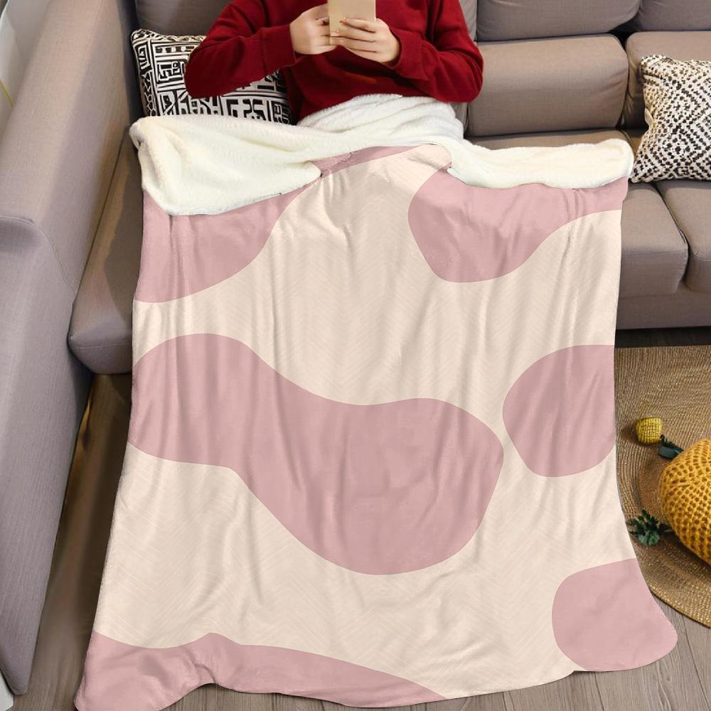 Blush Wave Texture Flannel Blanket Warm Soft Halloween Christmas Couch Warm Cozy Decorative Decor Gift for All Season