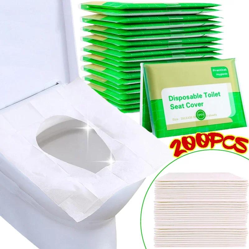 200/10PCS Disposable Toilet Seat Cover Portable Travel Camping Hotel Bathroom Degradable Waterproof Toilet Mat Accessories