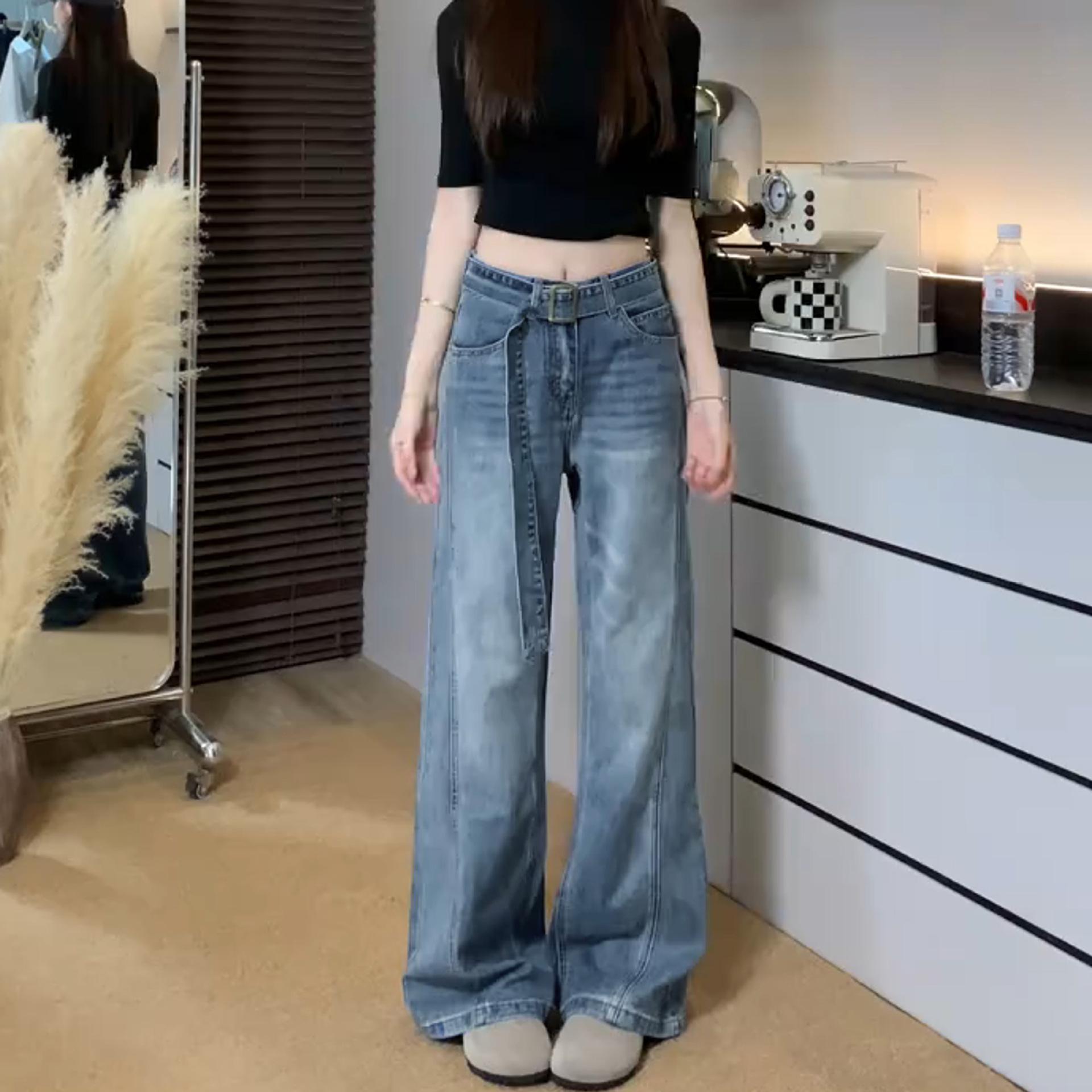Retro Blue High-Waisted Wide-Leg Jeans - Women s Autumn 2025 Collection 2X Large