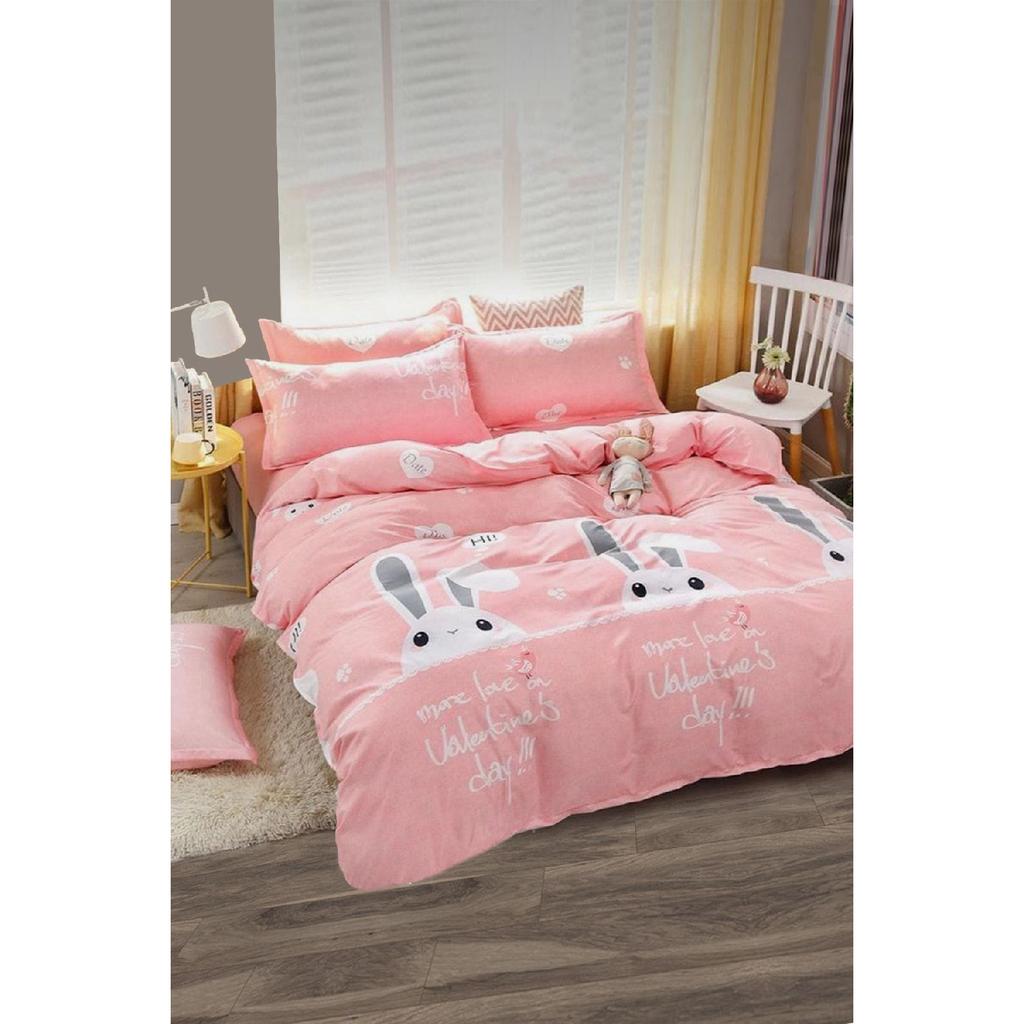 Double-sided Single Duvet Cover Set With Elastic Sheet