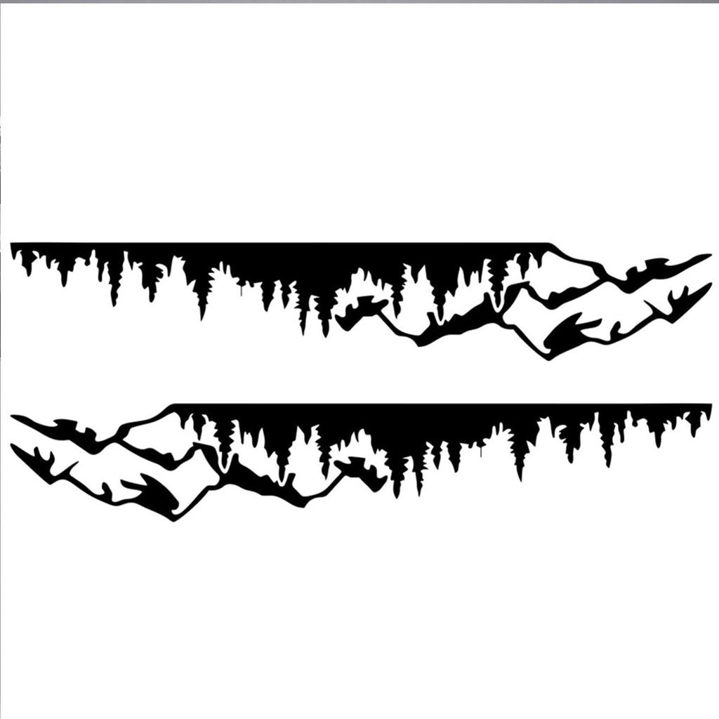 2PCS Vinyl Car Stickers Mountain Tree Forest Decor Decal Car Body Stickers and Decals Vinyl Graphic for Car SUV RV Camper Trailer