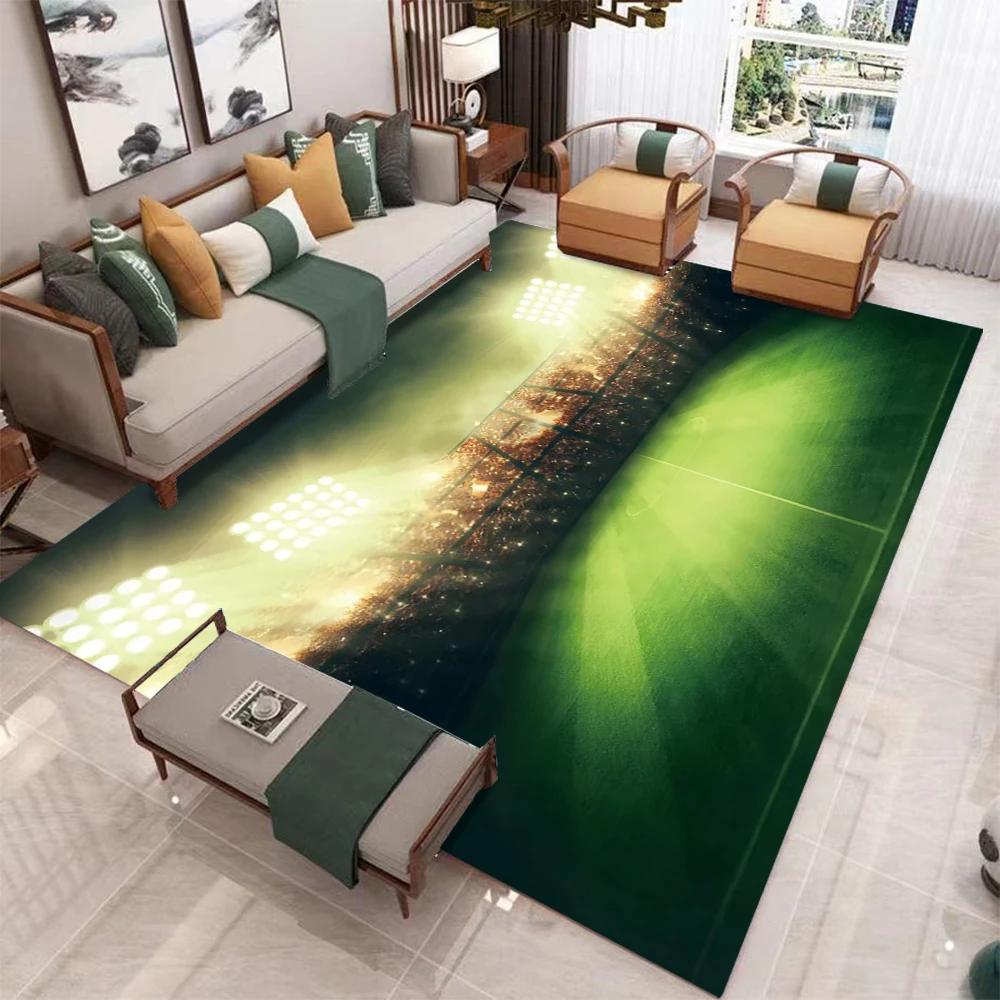 Football Area Rug Soccer Ball Sports Rugs for Living Room Floor Mat,Competitive Games Carpet,Home Decor Non-Slip Carpet for Home