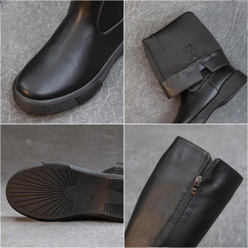 Retro Boots Women's Shoes Slimming Boots Thick-soled Long Boots Versatile High Boots