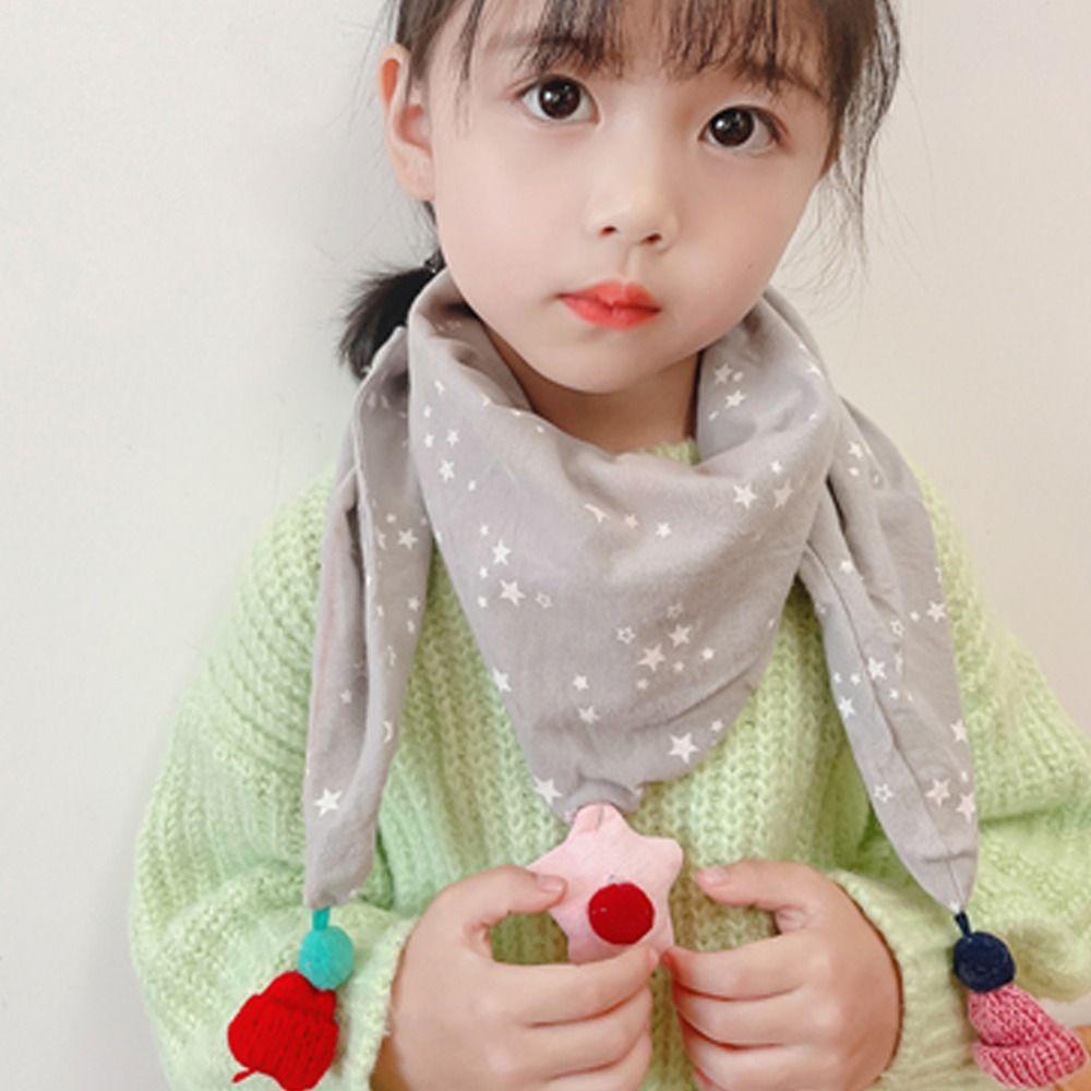 

Хлопковый шарф с рисунком в виде сердца на осень-зиму для детей, треугольный шарф, аксессуары для одежды, шарф в корейском стиле