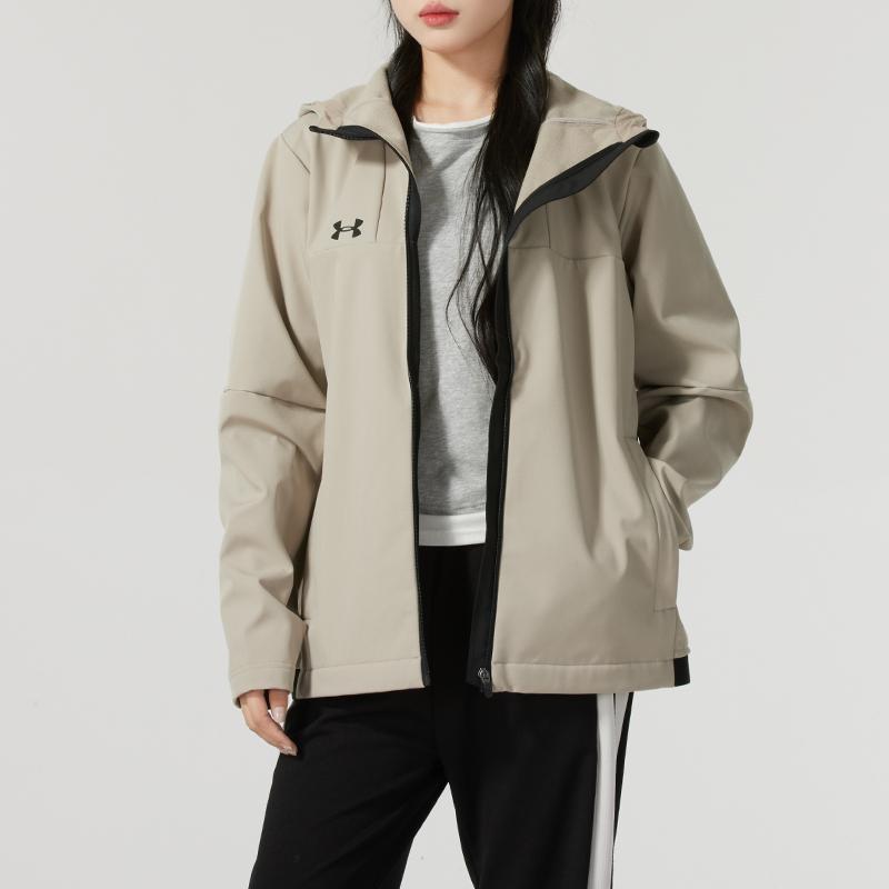 Under Armour Outdoor Windproof Warm Hooded Jacket Unisex Jackets Khaki 24600408-203