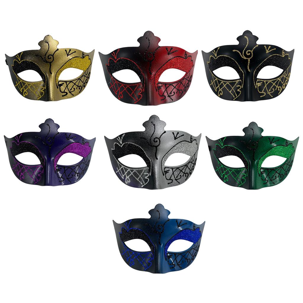 Roman Party Mask Glitter Masquerade Party Mask Glitter Hand-Painted Mask Comfortable For Themed Event Bar Event Venetian