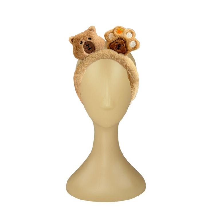 Stylish Anime Capybara Hair Hoop Eye-catching Headpiece Hair Claw Headwear for Stage Halloween Cosplay Role Play