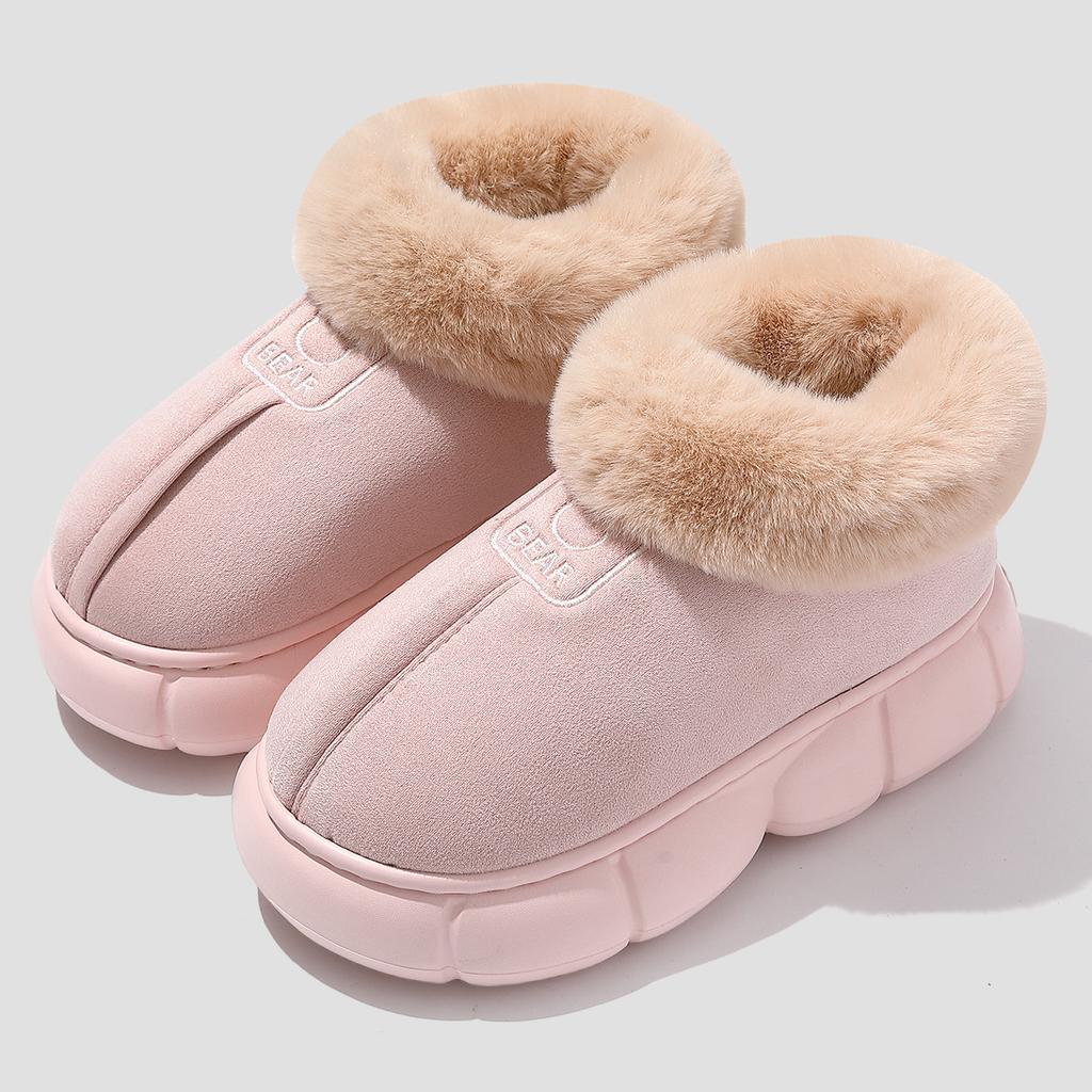 Plush new autumn and winter indoor home protection snow shoes non-slip thick-soled cotton shoes outer wear
