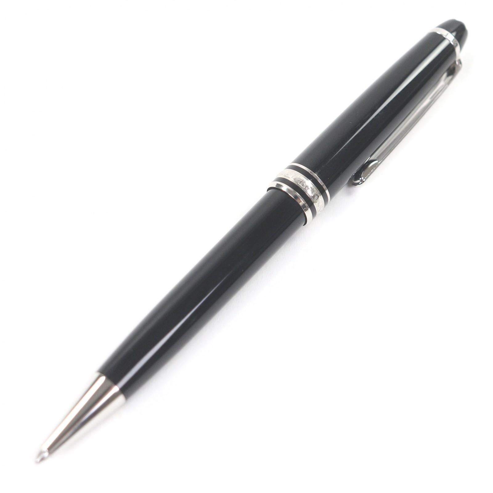 Great MONTBLANC Ballpoint pen Meisterstück Classic Platinum Line black mens Used