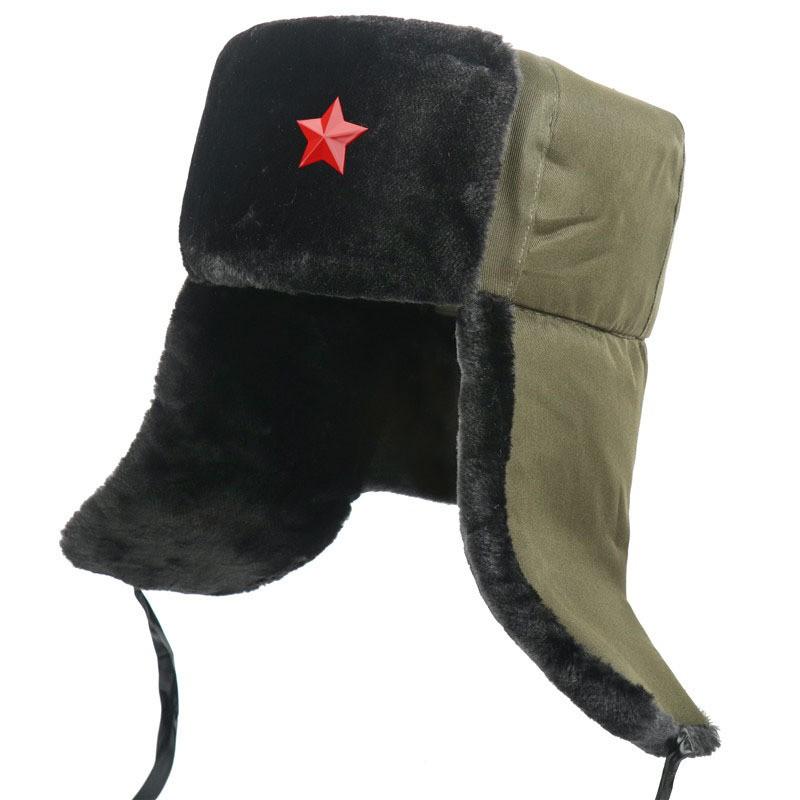 Winter Warme Fleece gefütterte Militärstil Klappenmütze Herren Damen Outdoor Radfahren Kälteschutz