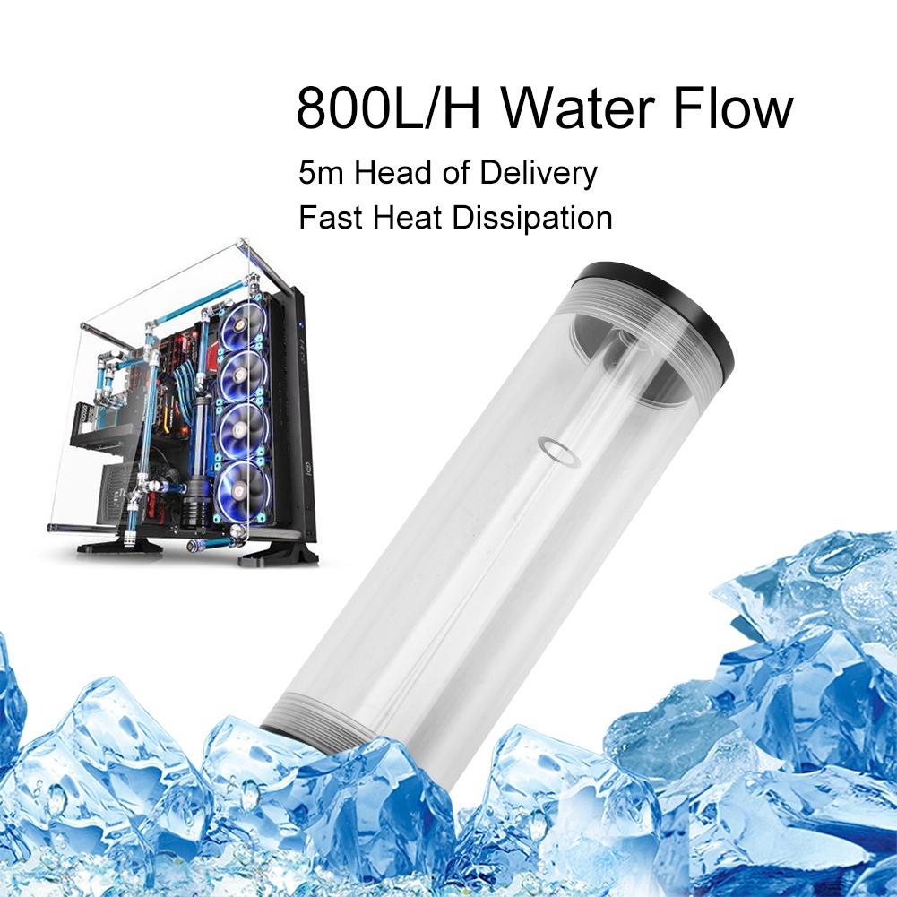 50m Diameter & 160mm Long Computer Water Cooling Tank 800LH Water Flow Mini DC Pump