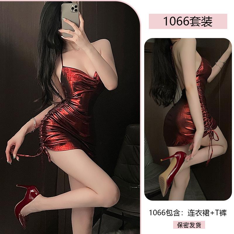 Sexy nightclub Hot Girl dress, feminine charm, backpack-butt revealing uniform, tempting, no-take off, erotic underwear 1066