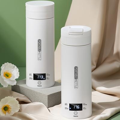 Rychlovarná konvice, cestovní nerezová konvice s funkcí automatického vypnutí, digitálním displejem teploty, včetně úložného vaku a čisticího kartáče