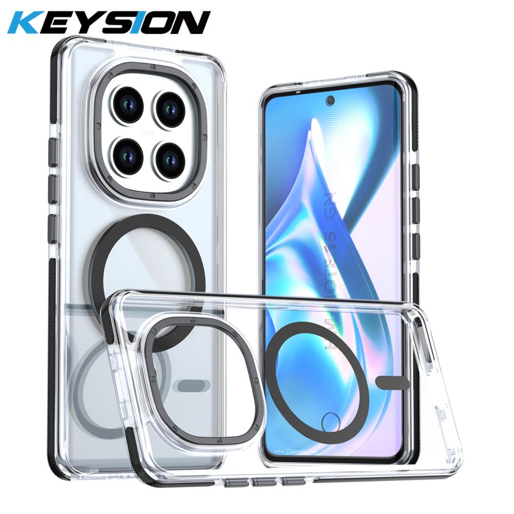 

KEYSION HD Transparent Magnetic Case for MagSafe for Xiaomi POCO M8 Pro 5G Clear Shockproof Phone Back Cover for POCO M8 5G for POCO M8 5G чёрный