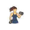 Fitness Adorable Series Brooch Featuring Heart Girl Unique Alloy Enamel Pin