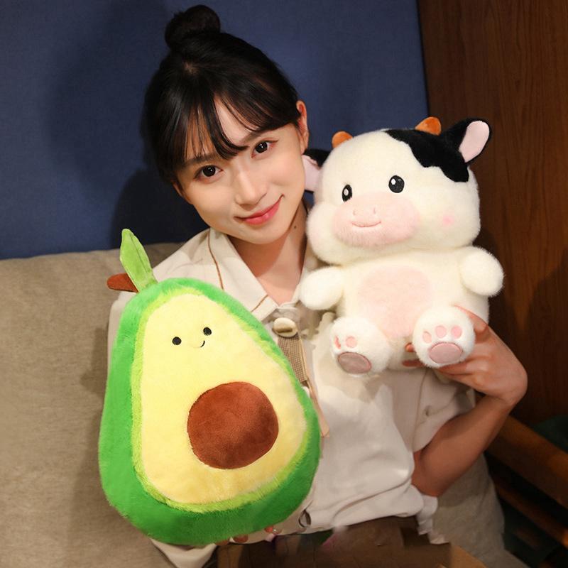 Transfiguration Avocado Dairy Cattle Plush Toy Sofa Pillow Room Decoration Gift