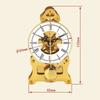 Metal Mechanical Table Clock, Roman Desk Clocks, Wood Base, Aesthetic Room Decoration, Furniture Ornaments, Interior Accessories