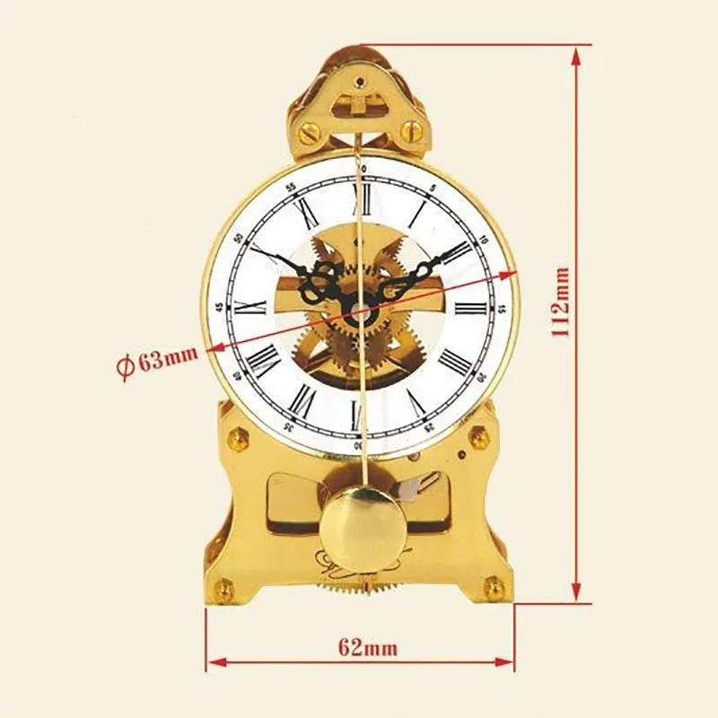Metal Mechanical Table Clock, Roman Desk Clocks, Wood Base, Aesthetic Room Decoration, Furniture Ornaments, Interior Accessories