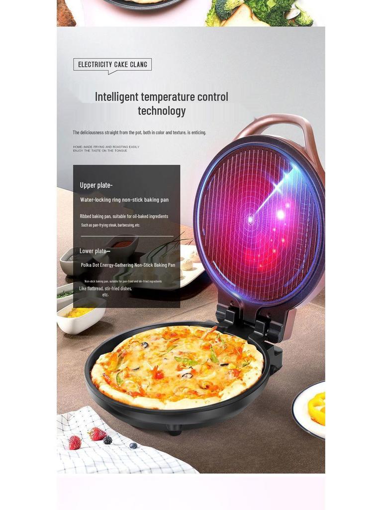 Large Electric Griddle with Dual-Sided Heating and Deepened Design for Crepes, Pancakes, and Cakes