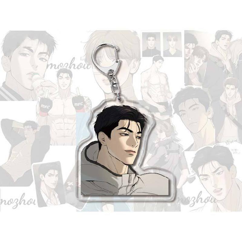 Manwha Jinx Joo Jaekyung Anime Keychain Kim Dan Men Key Chain Women  Creative Cute Figure Acrylic Keyring Pendant Gift