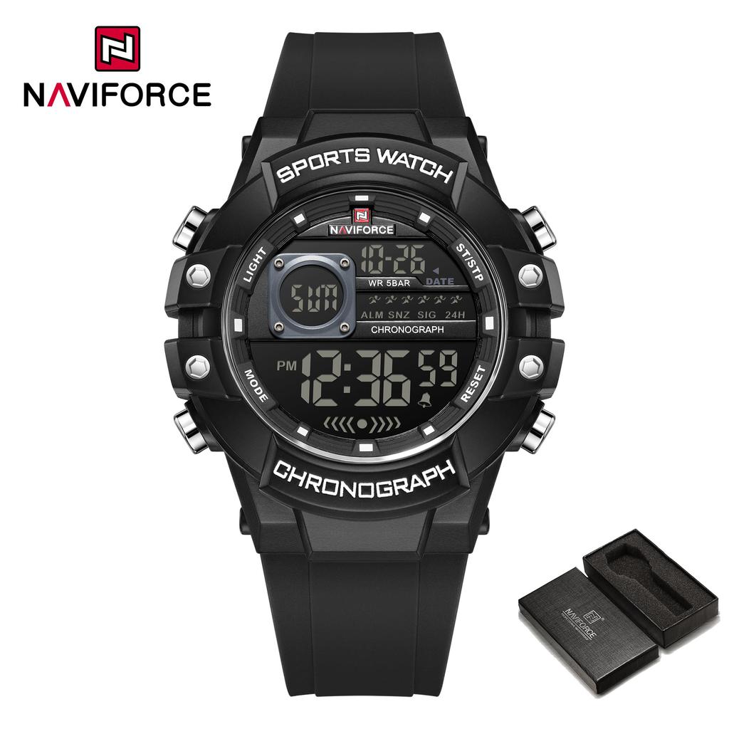 NAVIFORCE Sports Digital Watch for Men Boy Chronograph Calendar Date Alarm Waterproof 50m Night Pattern Men Casual Watch NF6102