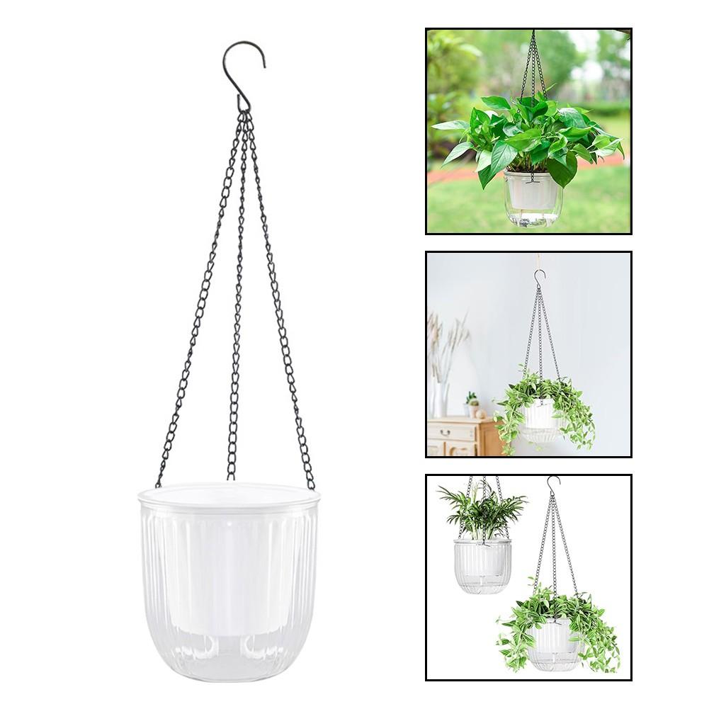 Hanging Plant Pot Set Featuring Self Watering Capability and Stylish Design