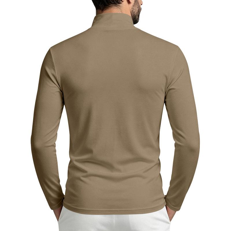 Men S Autumn Winter Slim Fit Half Mock Neck Long Sleeve T Shirt