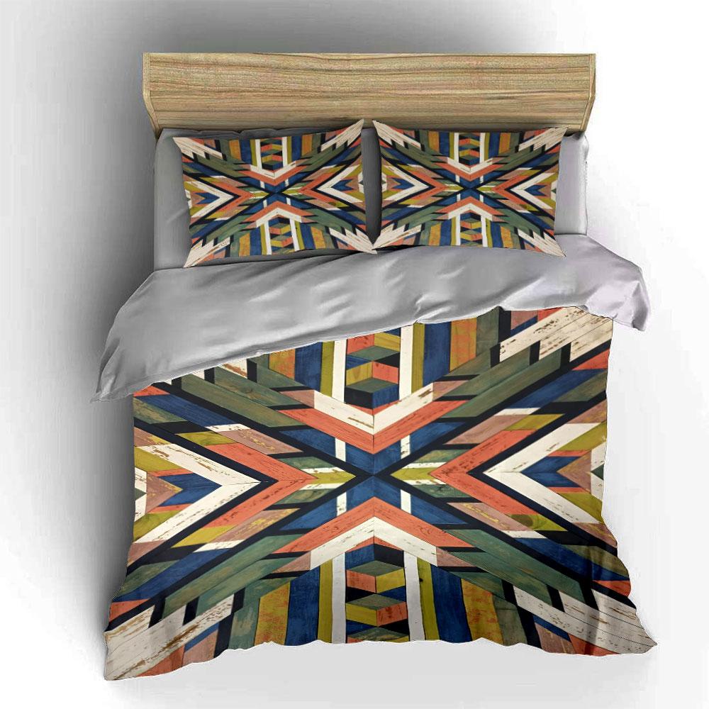 Geometric Colorful Chevron Pattern. Bedding Sets Duvet Cover Sets Duvet Covers Pillowcases(1 * Duvet Cover 2 * Pillowcases Without Duvet Insert)