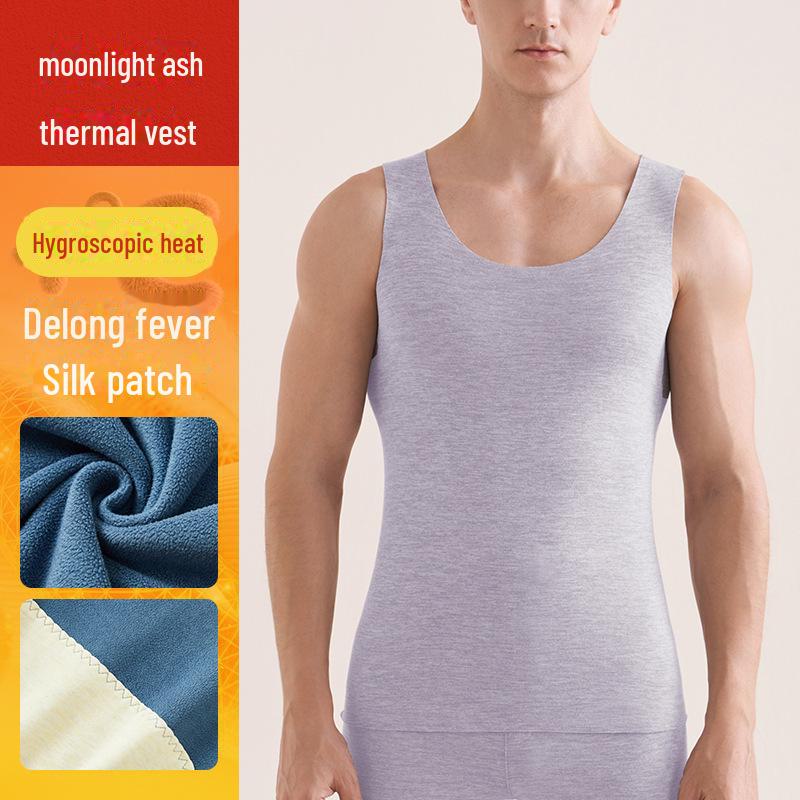 

Мужской жилет без рукавов из кашемирового шелка с бархатной подкладкой и нашивками 2XL