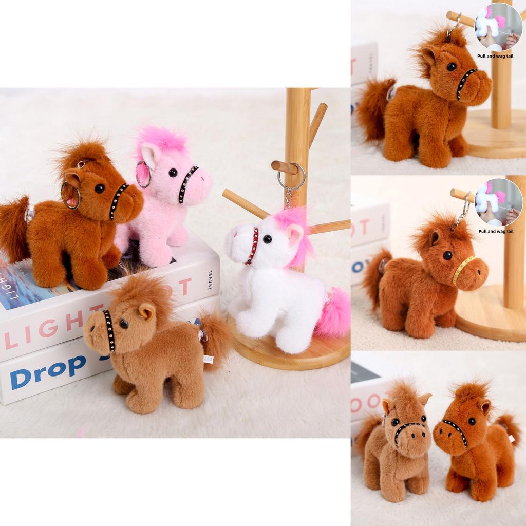 Pony Soft Toy Pendant With Short Plush For Bag Decor And Birthday Gifts
