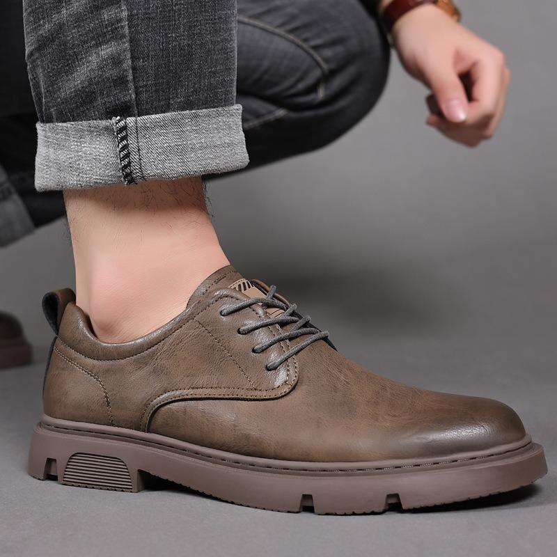 Men's Shoes New Men's Business Casual Leather Shoes Genuine Leather Tooling Shoes Trendy Fashion Board Shoes