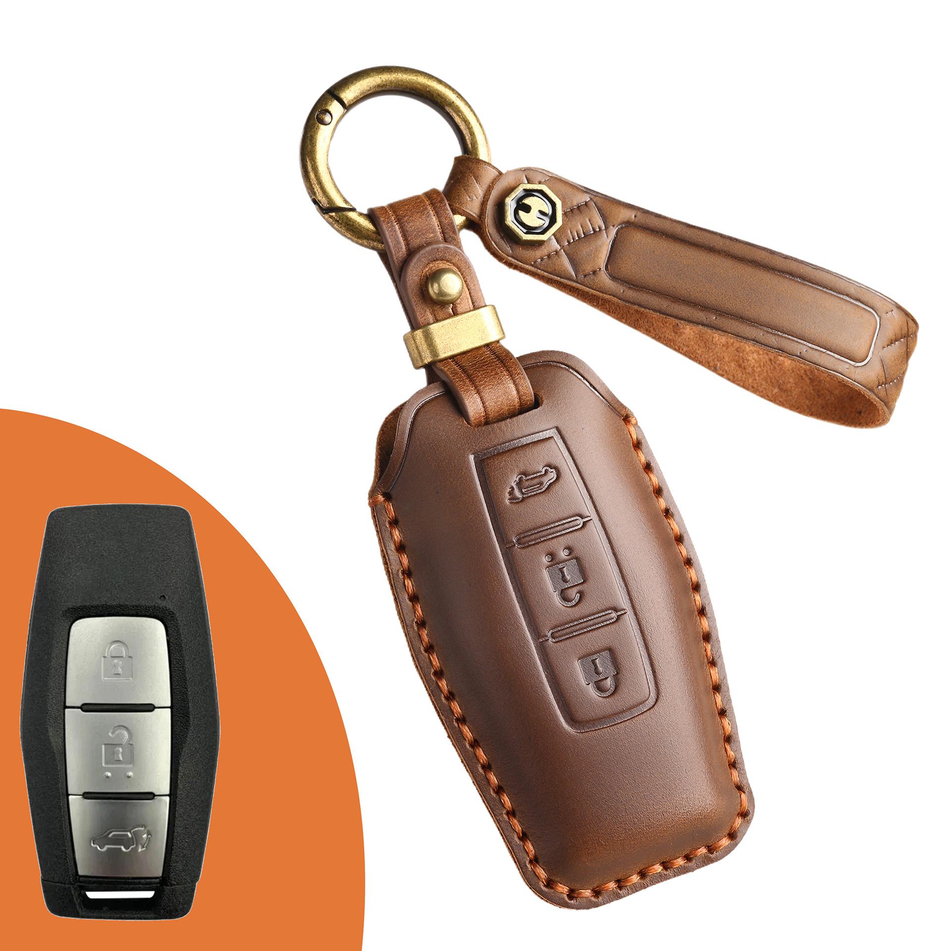 

Ретро чехол для ключа подходит для нового брелока GAC-Mitsubishi Outlander и сумки для защиты ключа из натуральной кожи в ретро-стиле.