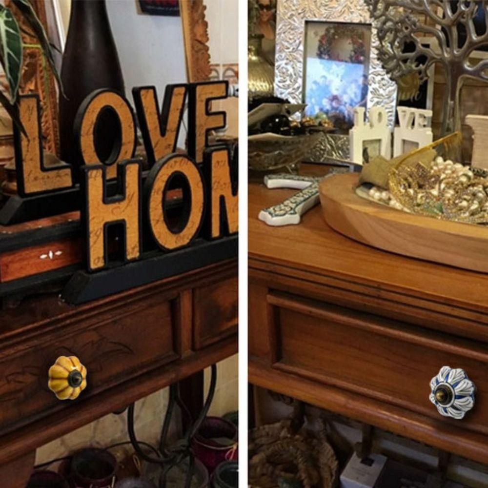 Single Hole Pumpkin Handle Multiple Colors Furniture Knob Durable Vintage Door Handle  Drawer