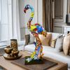 Graffiti Flamingo Skulptur Tierstatue Kunstfigurine Heimdeko für Wohnzimmer Schlafzimmer Bücherregal TV-Schrank Schreibtischdeko