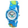 Süße 3D-Dinosaurier-Cartoon-Kinderuhr mit Gummiarmband für Jungen und Mädchen, Silikon-Quarz-Armbanduhr, Kinder-Marken-Zeitmesser