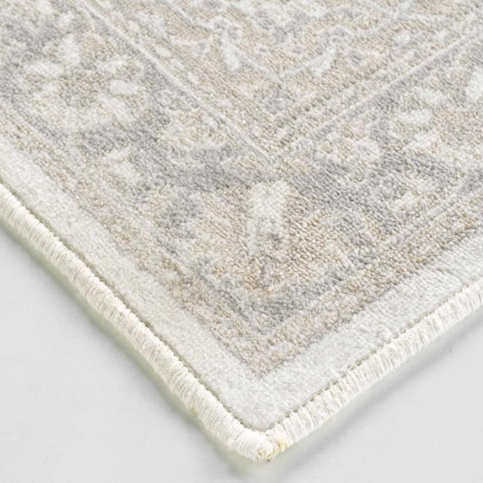 Tapis intérieur - Cherine - Rectangulaire - 68 x 110 cm - Beige - Synthétique