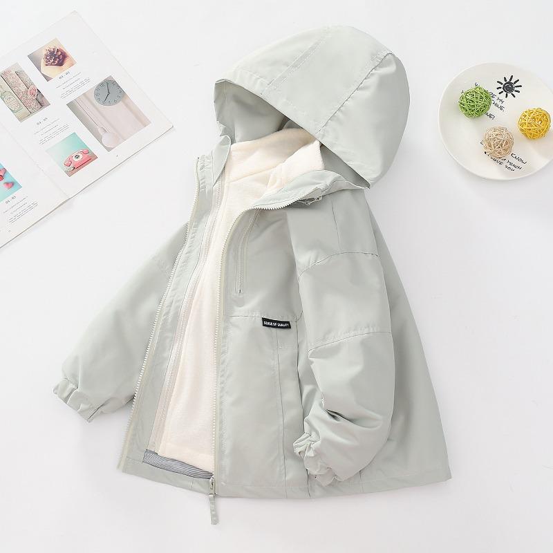 Kids Girls Waterproof Fleece Lined Detachable Thick Winter Jacket For Big Kids