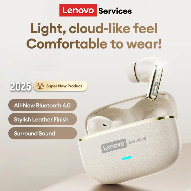 Lenovo LE208 TWS Bluetooth 6.0 Wireless Earphones Stereo ENC Noise Cancelling Headphone 38ms Low Latency Gaming Headset With Mic
