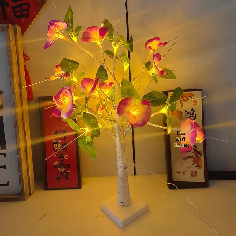 Светодиодная лампа в виде искусственного дерева белая береза