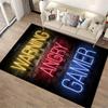 "Warning Angry Gamer Neon Carpet With Bright Wall Art Design" Suitable for Use As an Anti-slip for Living Room Bedroom Sofas