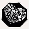 1pc Skeleton Heart Automatic Open 8-Rib Windproof Umbrella, Travel & Commuting, Suitable for All Seasons